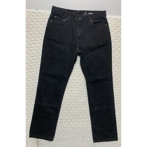 George Men's Jeans Tag 36x35 Approx 35x33 Black Denim Regular‎ Straight Leg